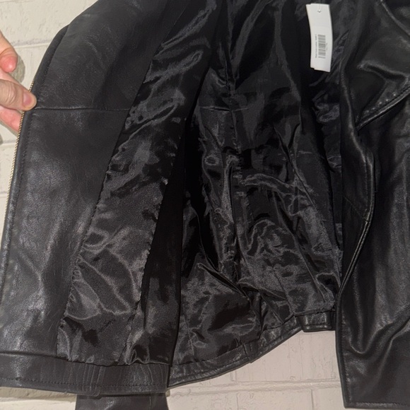 Victoria's Secret Genuine Leather Black Jacket with Gold Details - Picture 7 of 17